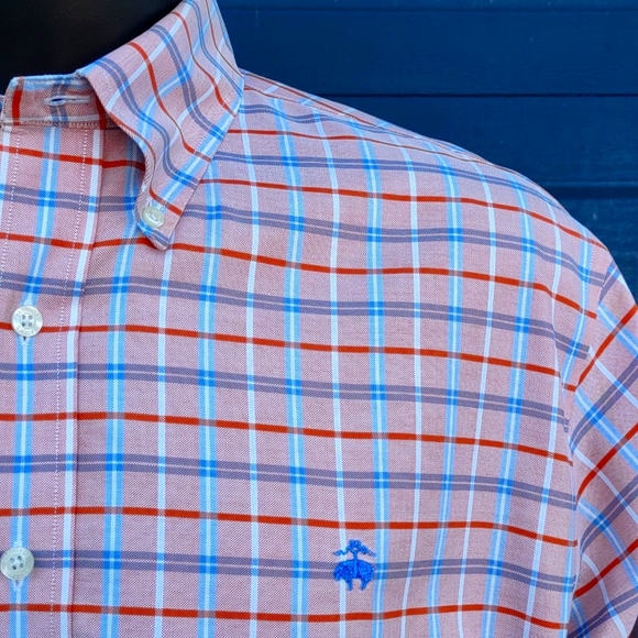 BROOKS BROTHERS 1818 MEN'S MONOGRAMMED PLAID LUXURY SHIRT - Picture 11 of 17